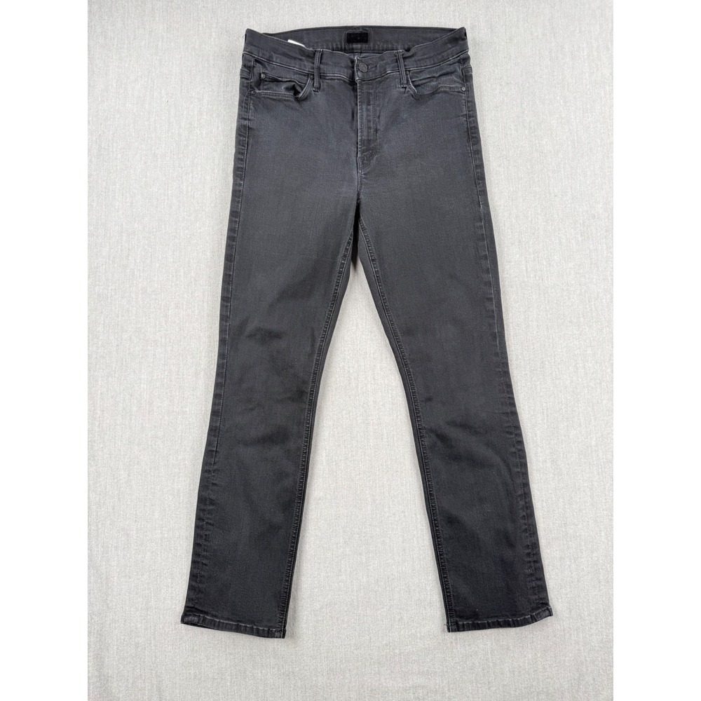 Mother The Mid Rise Dazzler Ankle Jeans Not Guilty Black Slim Straight Size 31